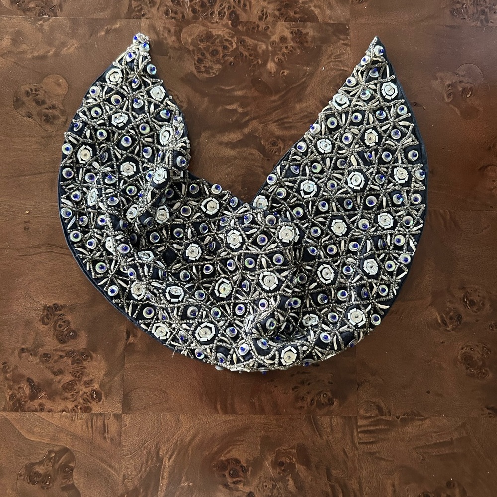 Alice + Olivia Navy and Silver Beaded Necklace